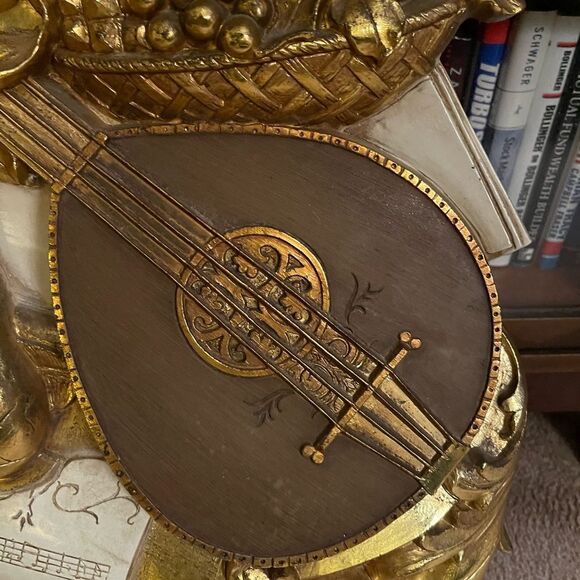 1971 SYROCO #7236 Music Theme Fruit Wall Hanging Plaque Vintage Mandolin Harp - Picture 3 of 5